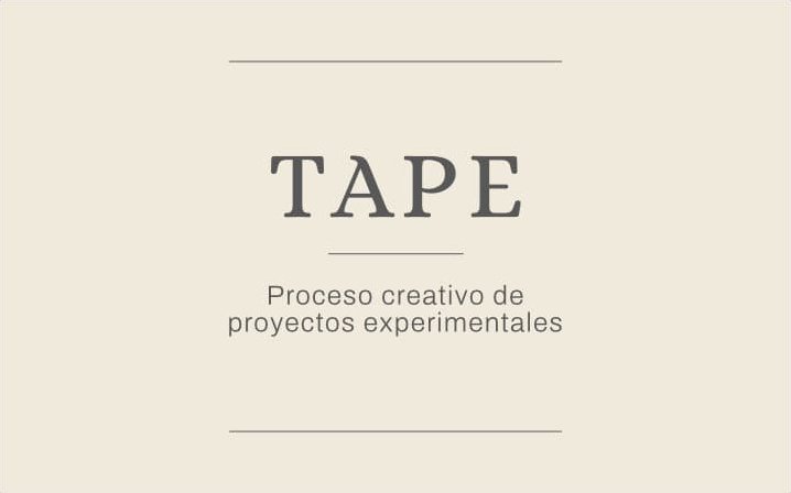 Logotipo de Tape y eslogan 'Proceso creativo de proyectos experimentales'
